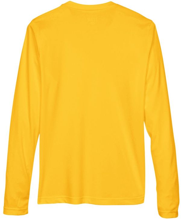 Am image of a Custom Team 365 Womens Zone Performance Long Sleeve Shirt in Sport Athletic Gold!