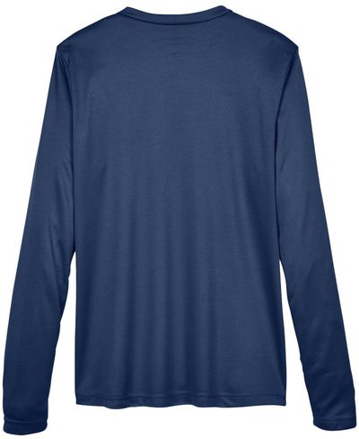 Am image of a Custom Team 365 Womens Zone Performance Long Sleeve Shirt in Sport Dark Navy!