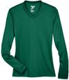 Am image of a Custom Team 365 Womens Zone Performance Long Sleeve Shirt in Sport Forest!