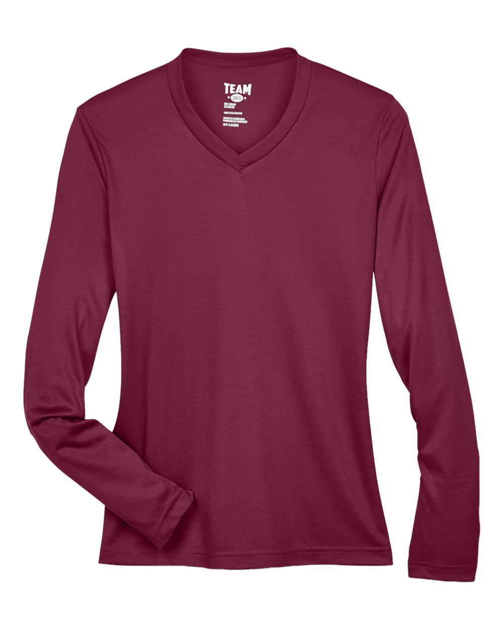 Team 365 Womens Zone Performance Long Sleeve Shirt in Sport Maroon