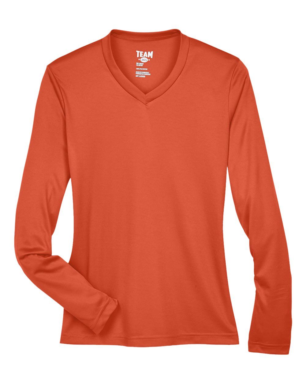 Team 365 Womens Zone Performance Long Sleeve Shirt in Sport Orange