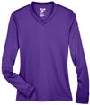 Am image of a Custom Team 365 Womens Zone Performance Long Sleeve Shirt in Sport Purple!
