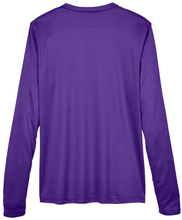 Am image of a Custom Team 365 Womens Zone Performance Long Sleeve Shirt in Sport Purple!