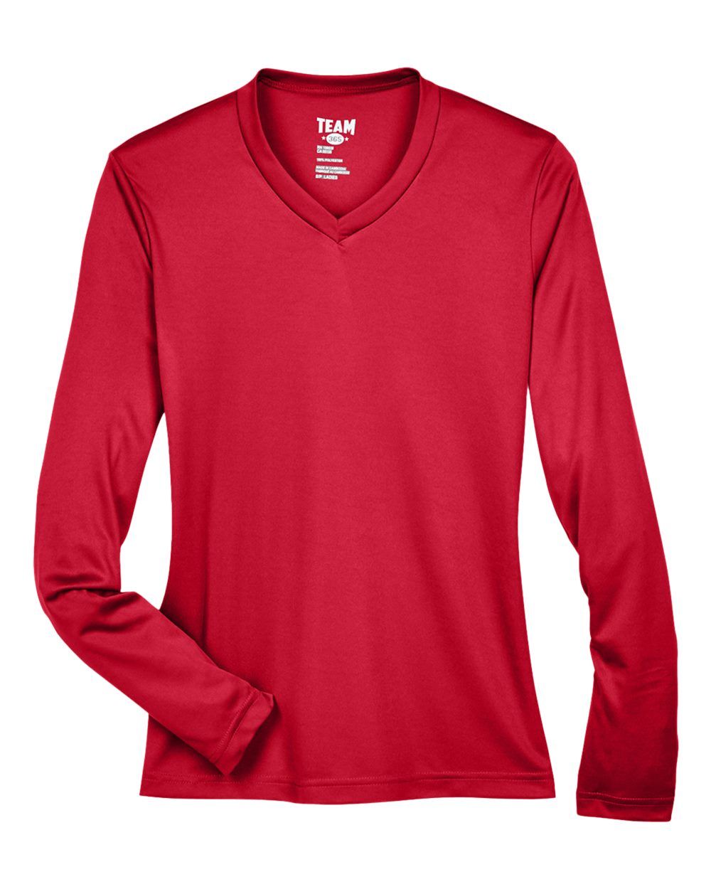 Team 365 Womens Zone Performance Long Sleeve Shirt in Sport Red