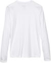 Am image of a Custom Team 365 Womens Zone Performance Long Sleeve Shirt in White!