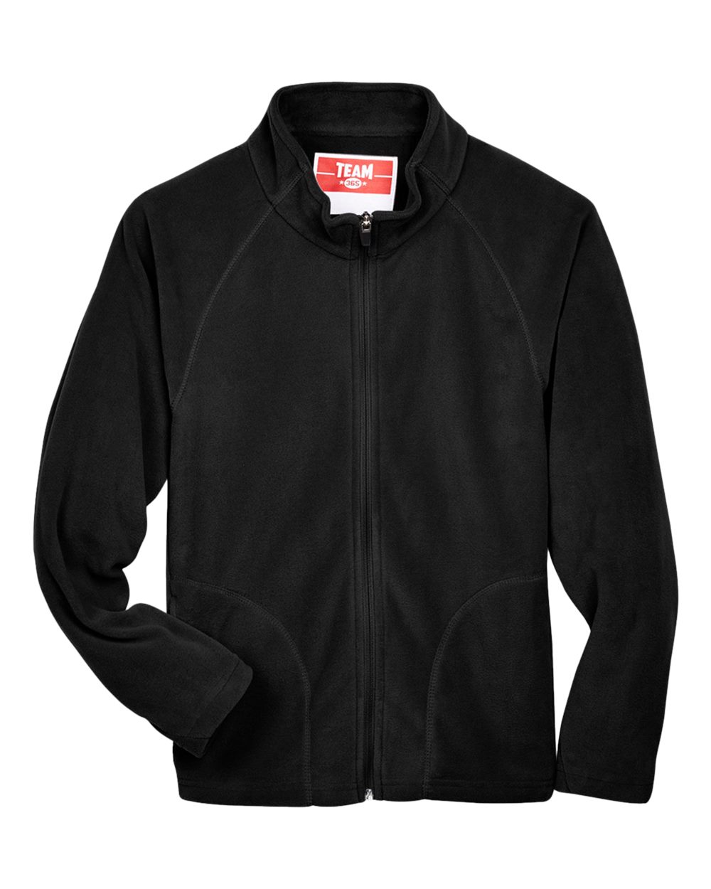 Team 365 Youth Campus Microfleece Jacket in Black