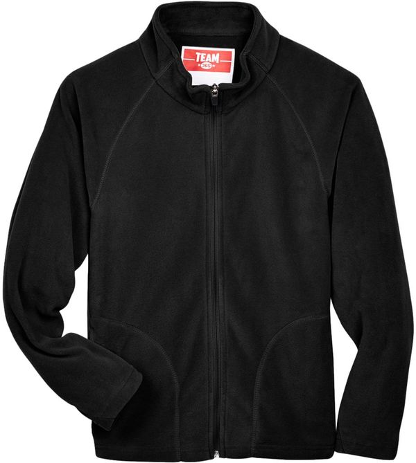 An image of a Custom Team 365 Youth Campus Microfleece Jacket in Black!