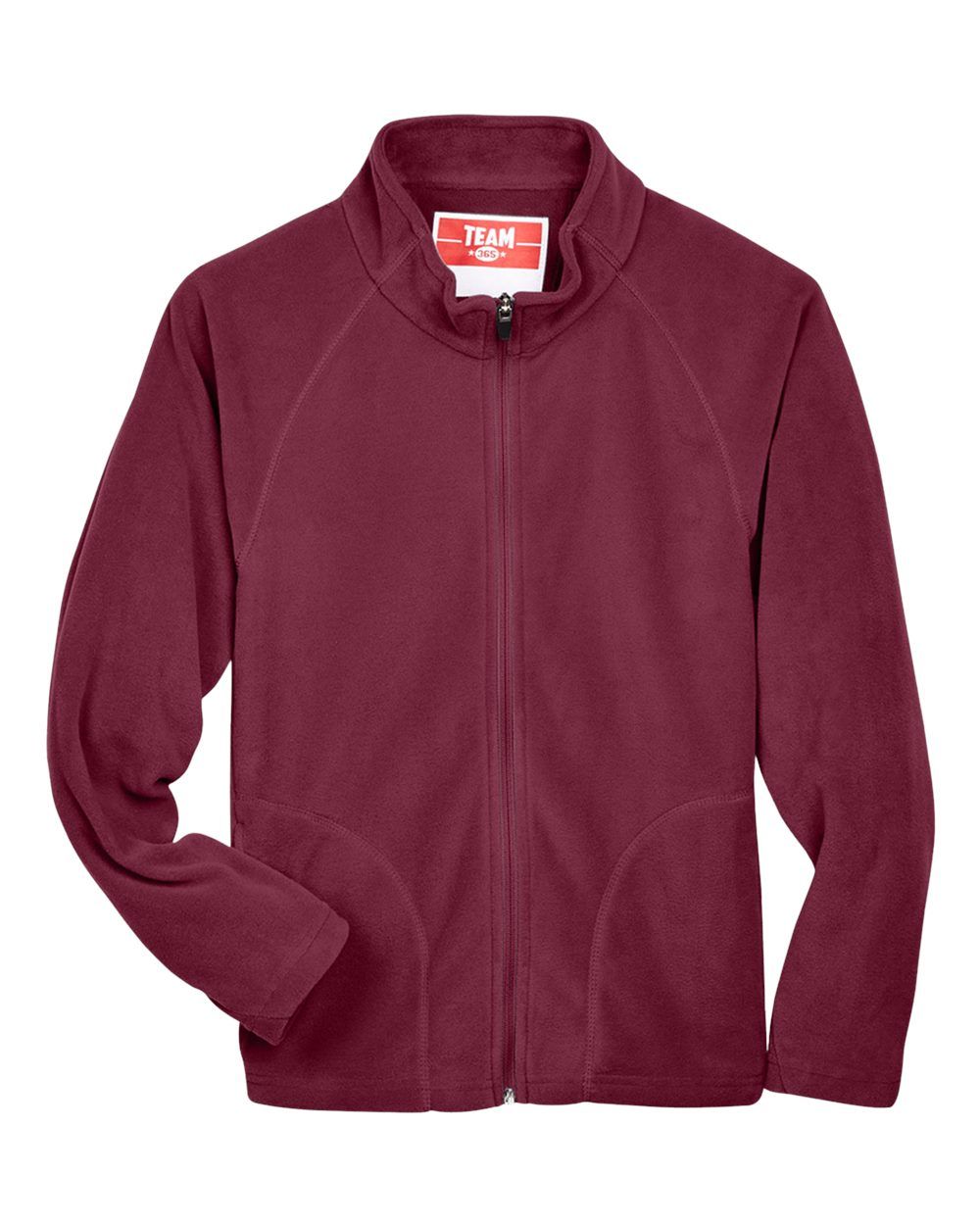 Team 365 Youth Campus Microfleece Jacket in Sport Maroon