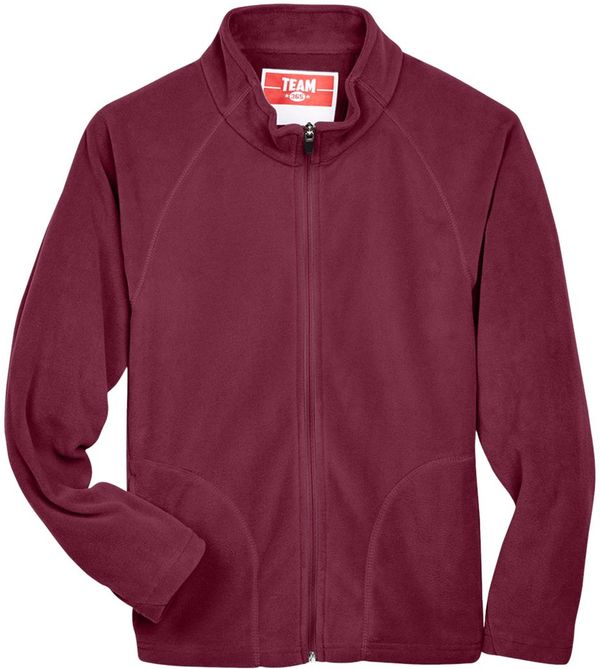 An image of a Custom Team 365 Youth Campus Microfleece Jacket in Sport Maroon!