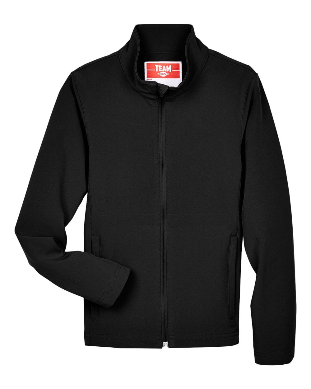 Team 365 Youth Leader Soft Shell Jacket in Black