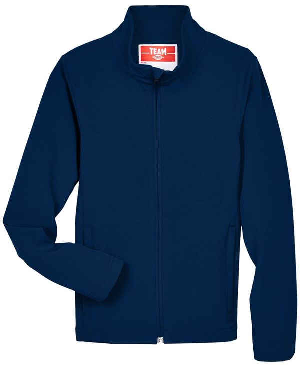 An image of a Custom Team 365 Youth Leader Soft Shell Jacket in Sport Dark Navy!