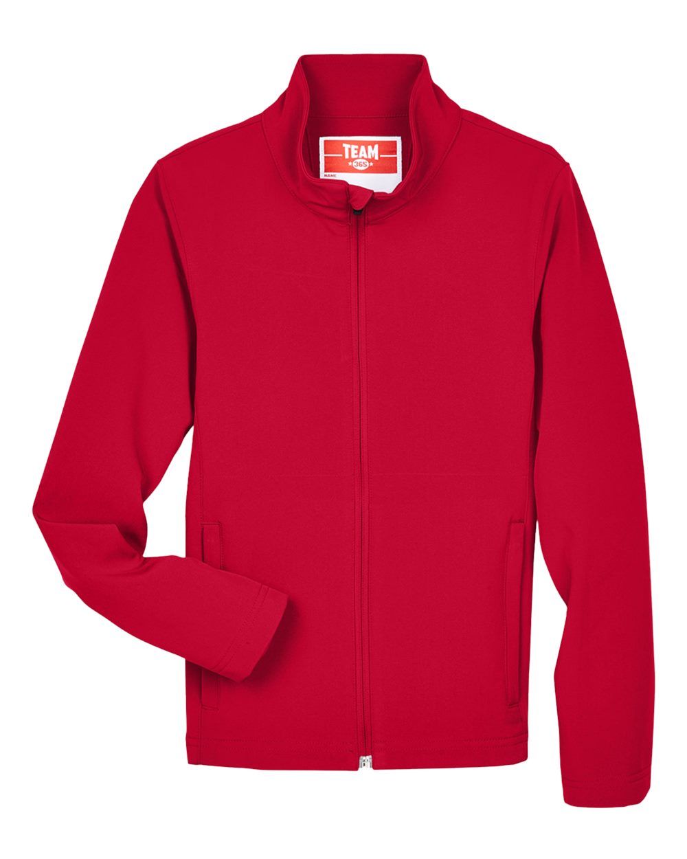 Team 365 Youth Leader Soft Shell Jacket in Sport Red