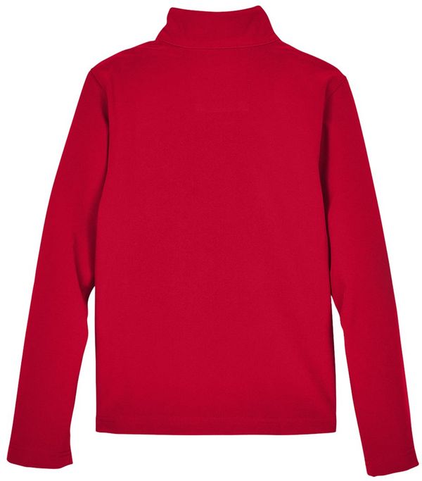 An image of a Custom Team 365 Youth Leader Soft Shell Jacket in Sport Red!