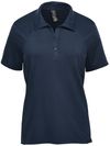 Am image of a Custom Stormtech Women's Camino Performance Short Sleeve Polo in Navy!
