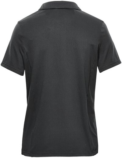 Am image of a Custom Stormtech Women's Camino Performance Short Sleeve Polo in Graphite!