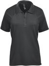 Am image of a Custom Stormtech Women's Camino Performance Short Sleeve Polo in Graphite!