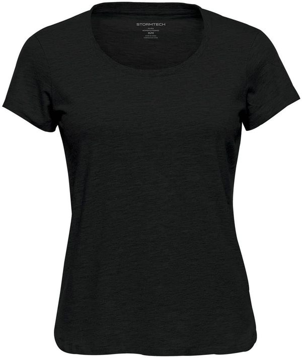 Am image of a Custom Stormtech Women's Torcello Crew Neck Tee in Black!