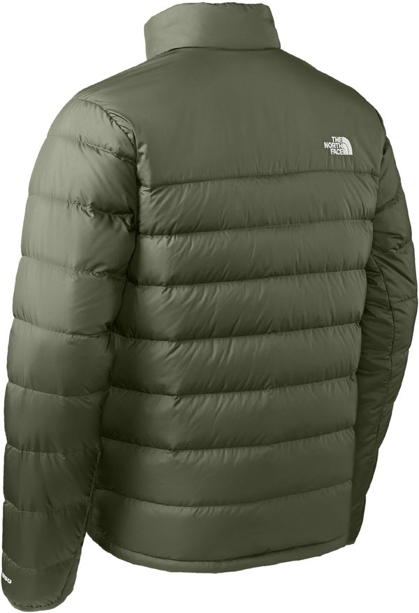 Am image of a Custom The North Face Down Hybrid Jacket in Taupe Green!