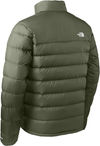 Am image of a Custom The North Face Down Hybrid Jacket in Taupe Green!