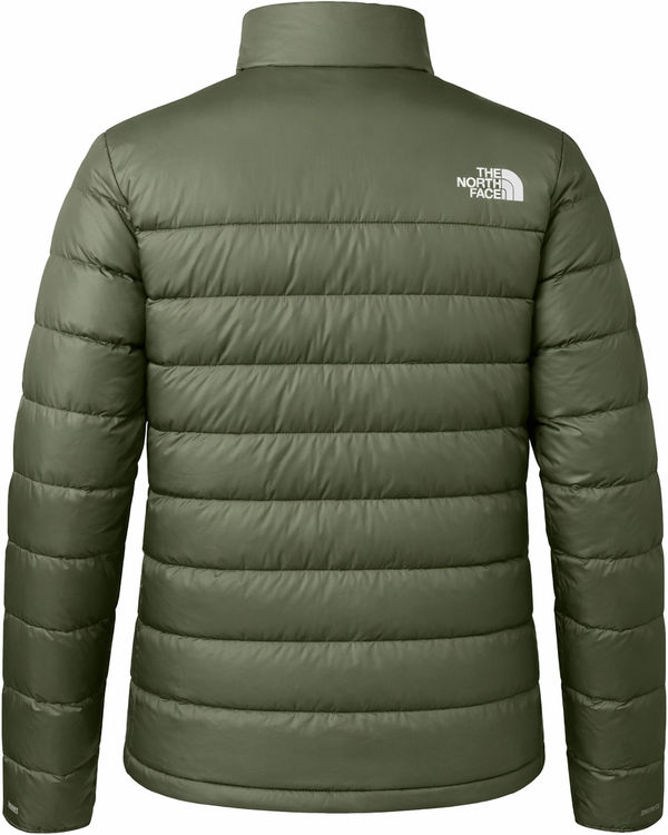 An image of a Custom The North Face Down Hybrid Jacket in Taupe Green!