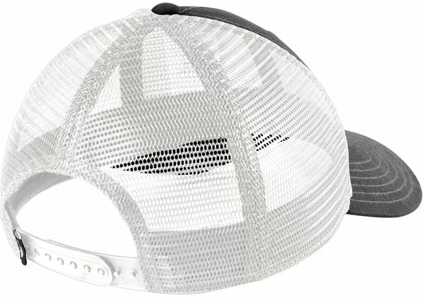 Am image of a Custom The North Face Ultimate Trucker Hat in Asphalt Grey/White!