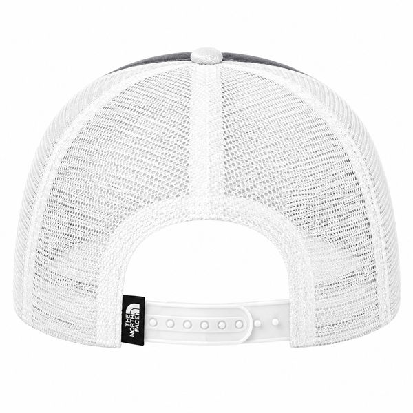 An image of a Custom The North Face Ultimate Trucker Hat in Asphalt Grey/White!