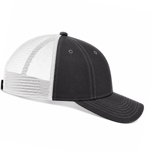 An image of a Custom The North Face Ultimate Trucker Hat in Asphalt Grey/White!