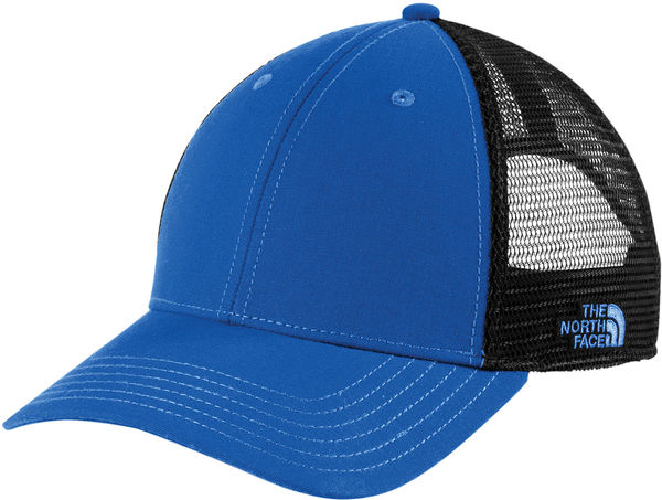 An image of a Custom The North Face Ultimate Trucker Hat in TNF Blue/Black!
