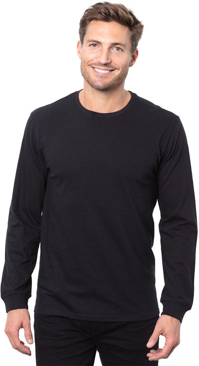 Am image of a Custom Threadfast Epic Unisex Long Sleeve T Shirt in Black!