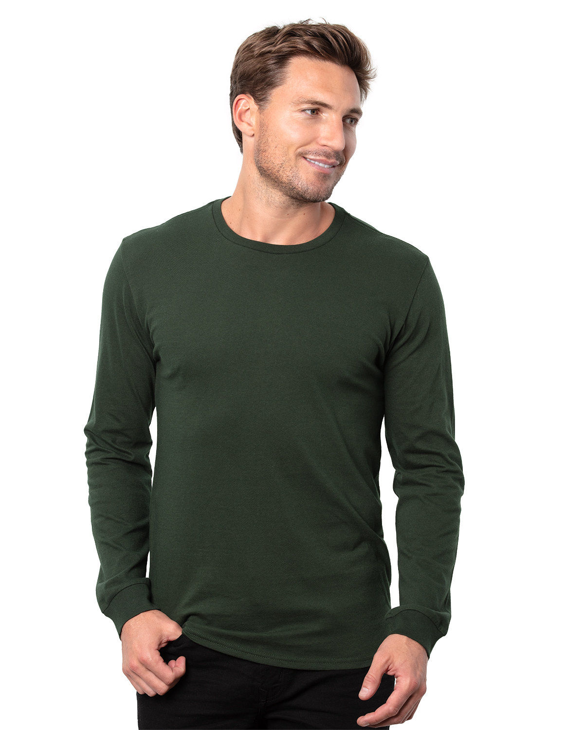 Threadfast Epic Unisex Long Sleeve T Shirt in Forest Green
