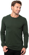 Am image of a Custom Threadfast Epic Unisex Long Sleeve T Shirt in Forest Green!