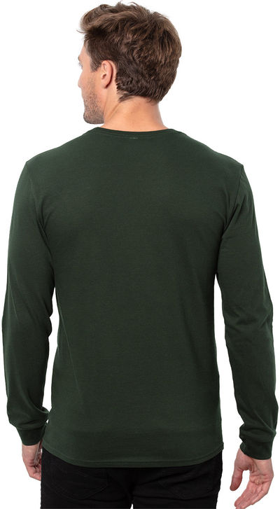Am image of a Custom Threadfast Epic Unisex Long Sleeve T Shirt in Forest Green!