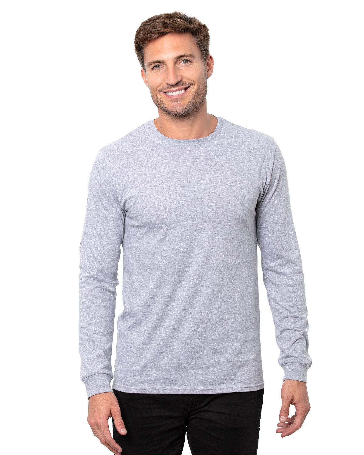 Threadfast Epic Unisex Long Sleeve T Shirt in Heather Grey