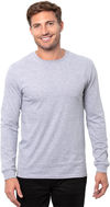Am image of a Custom Threadfast Epic Unisex Long Sleeve T Shirt in Heather Grey!
