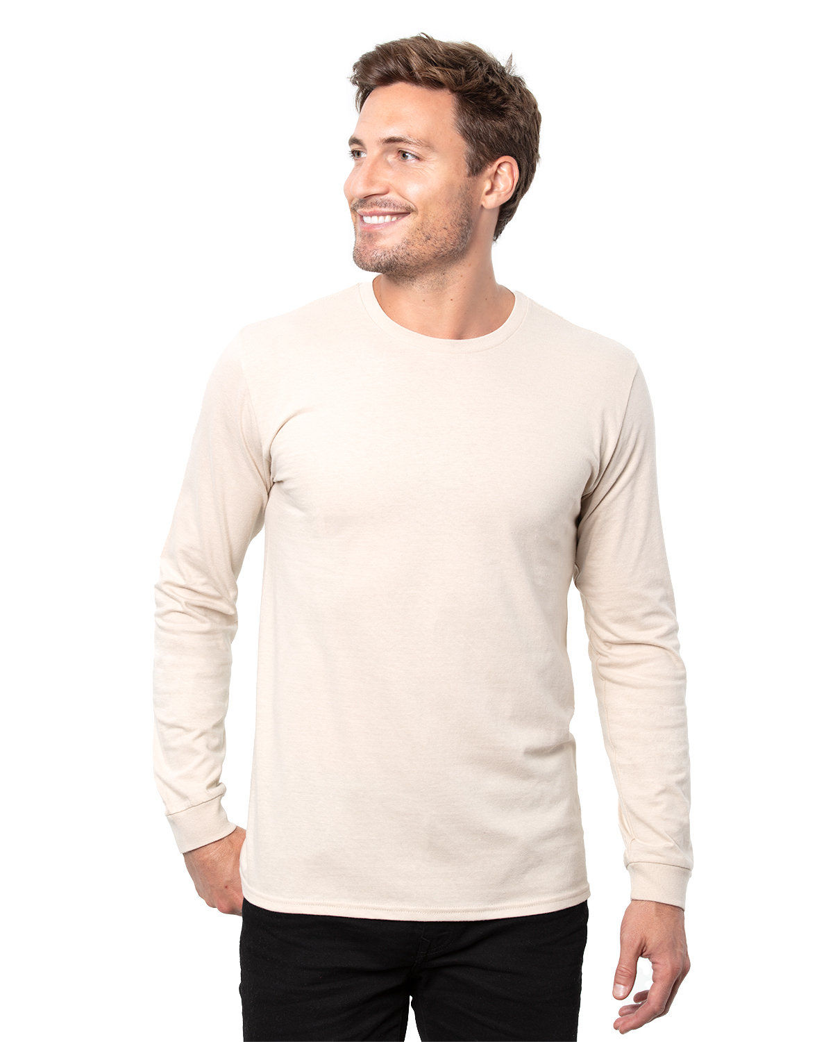 Threadfast Epic Unisex Long Sleeve T Shirt in Natural