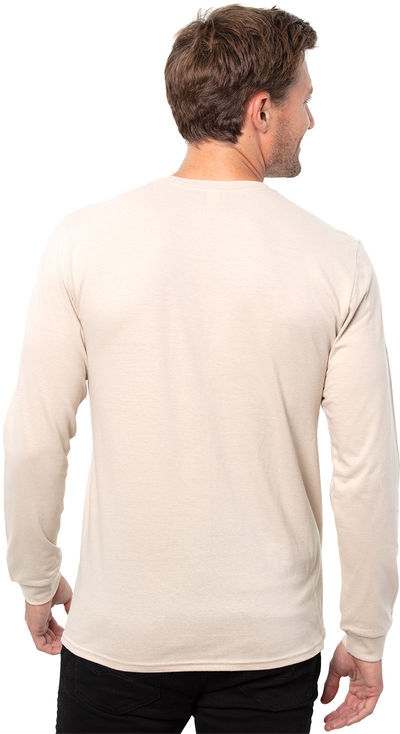 Am image of a Custom Threadfast Epic Unisex Long Sleeve T Shirt in Natural!