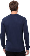 Am image of a Custom Threadfast Epic Unisex Long Sleeve T Shirt in Navy!