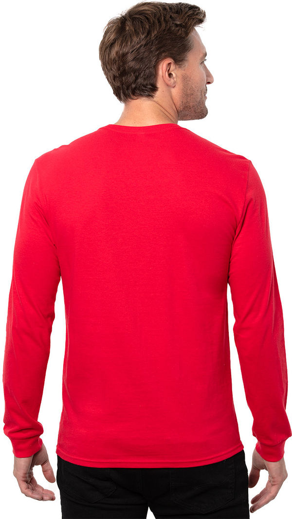 Am image of a Custom Threadfast Epic Unisex Long Sleeve T Shirt in Red!