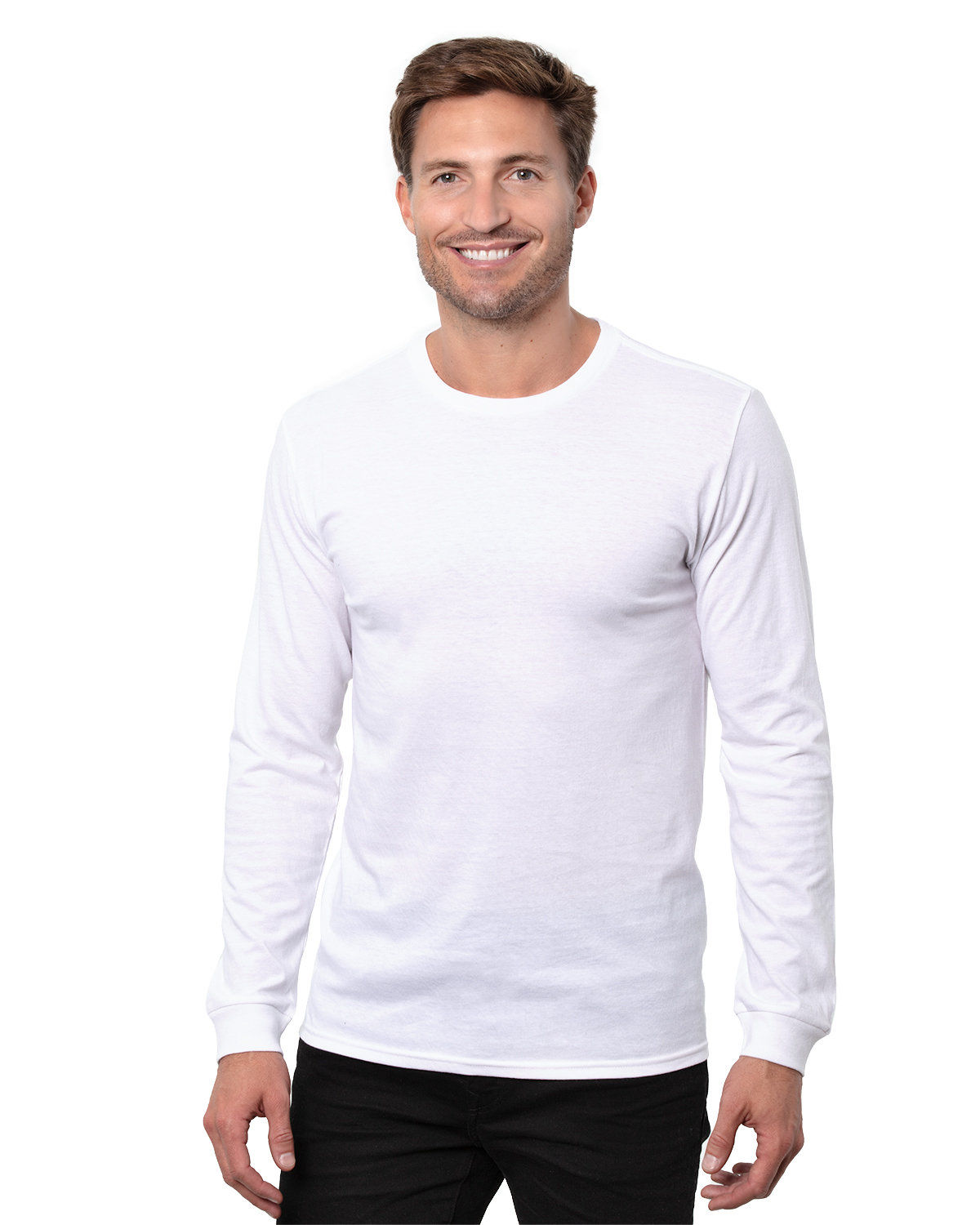 Threadfast Epic Unisex Long Sleeve T Shirt in White