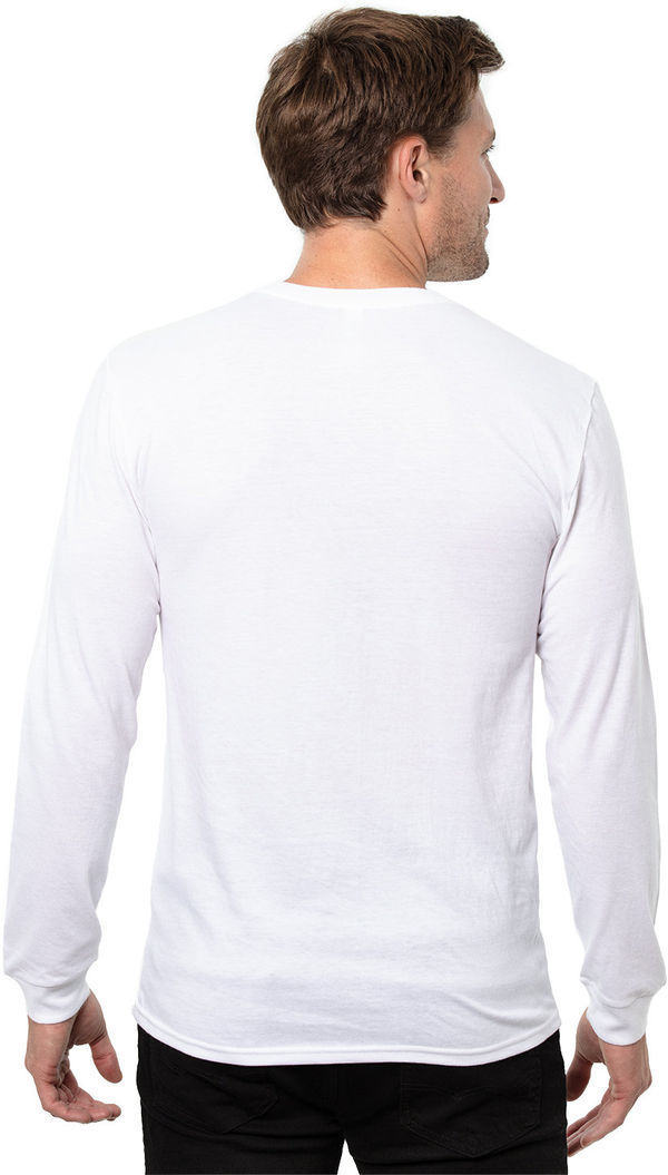 Am image of a Custom Threadfast Epic Unisex Long Sleeve T Shirt in White!