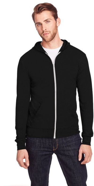 An image of a Custom Threadfast Unisex Triblend Full Zip Light Hoodie!
