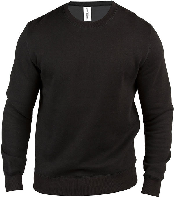 Am image of a Custom Threadfast Unisex Ultimate Crewneck Sweatshirt in Black!