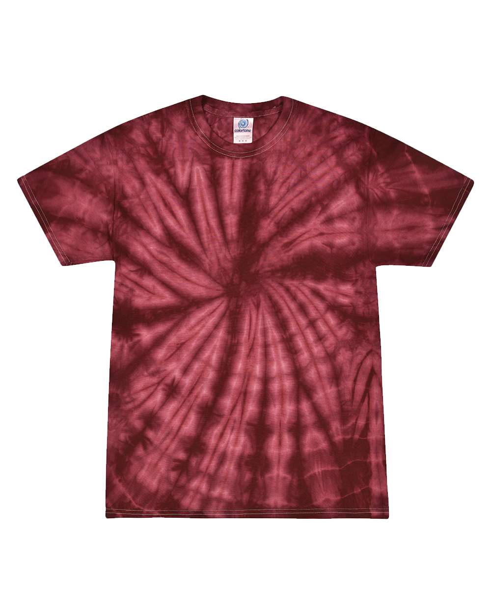 Tie Dye Adult Cotton T Shirt in Spider Burgundy