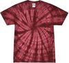 An image of a Custom Tie Dye Adult Cotton T Shirt in Spider Burgundy!