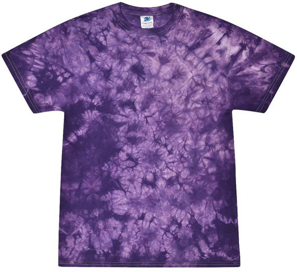 An image of a Custom Tie Dye Crystal Wash TShirt in Crystal Purple!