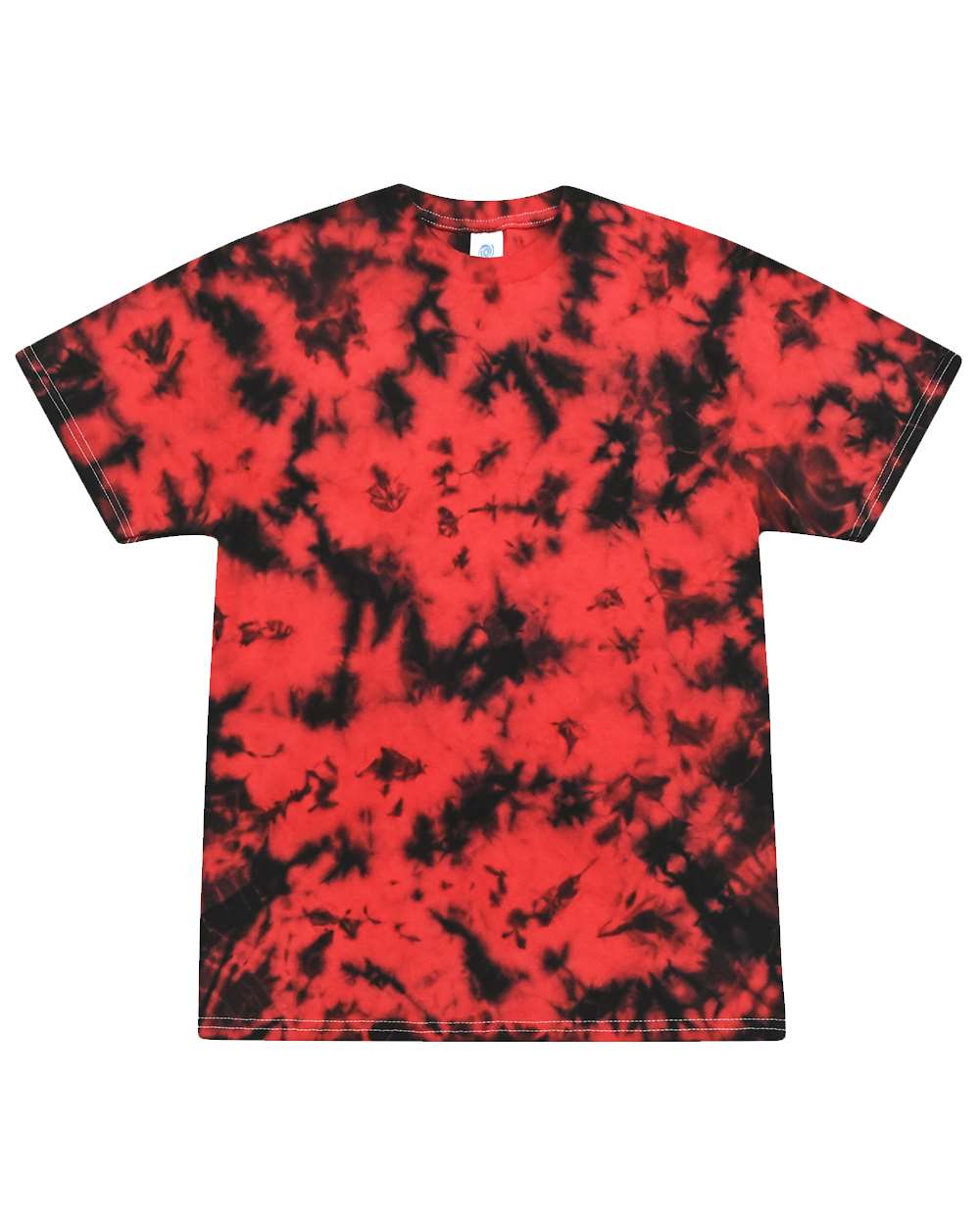 Tie Dye Crystal Wash TShirt in Crystal Red/ Black