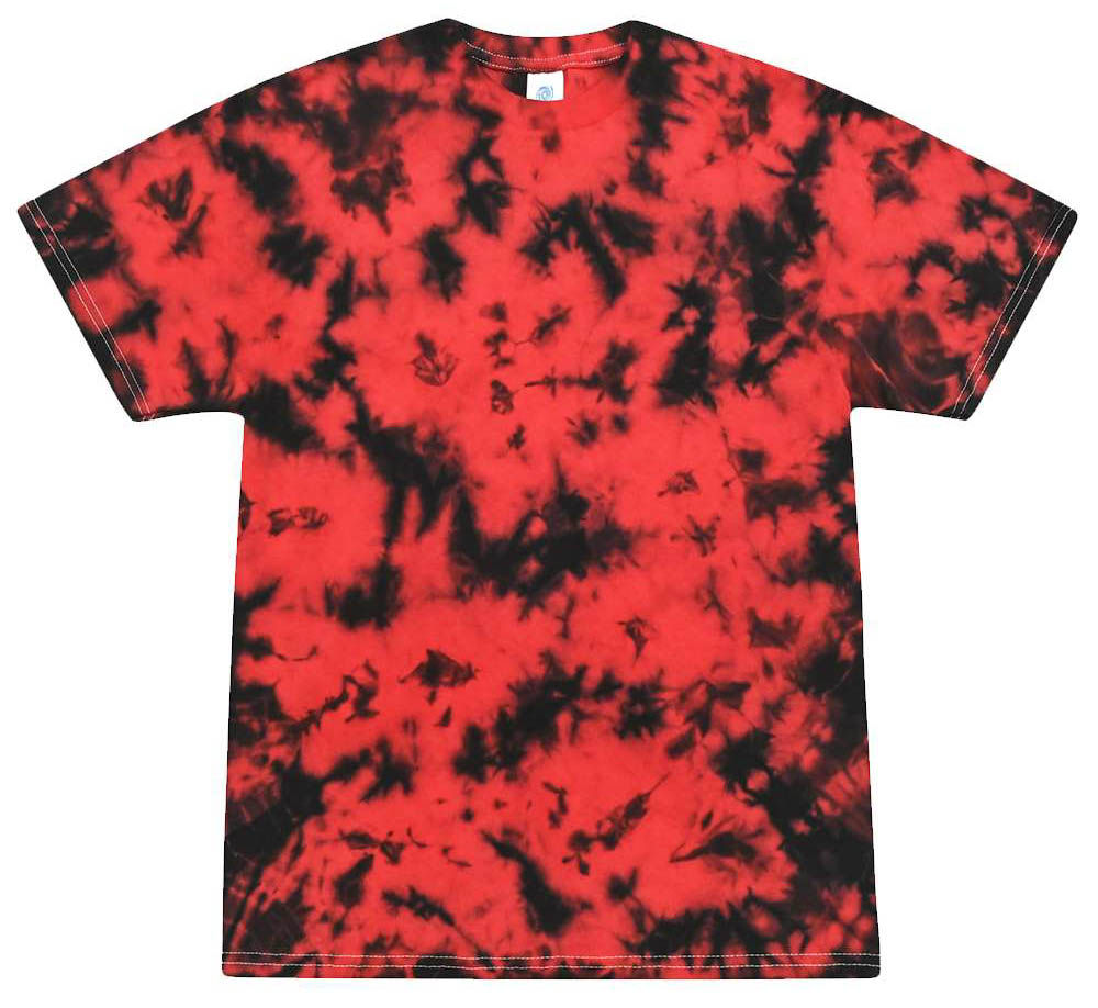 Tie Dye Crystal Wash TShirt in Crystal Red/ Black