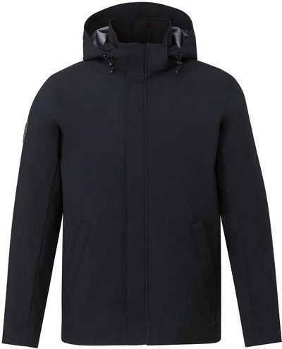 Am image of a Custom Roots73 Mens Napanee Eco Softshell Jacket in Black!