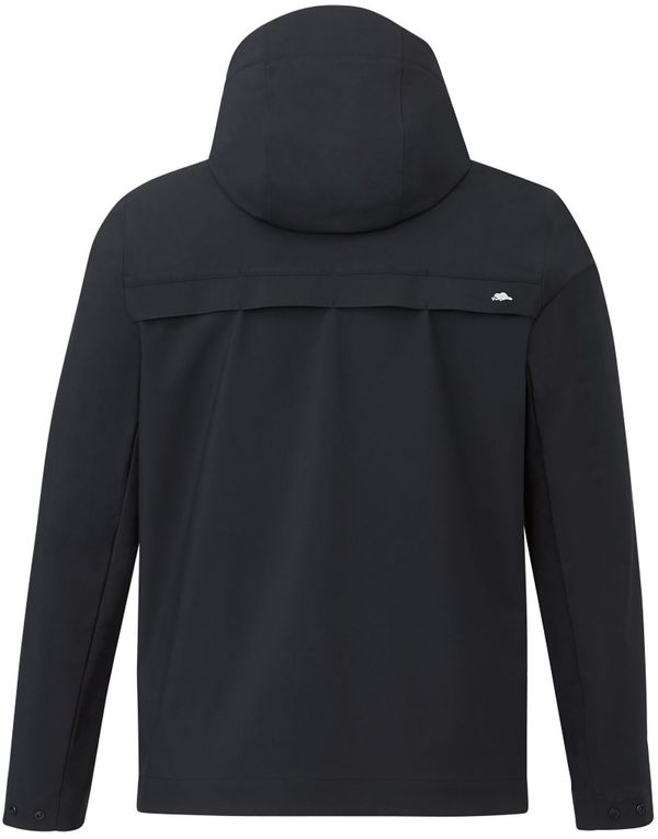 Am image of a Custom Roots73 Mens Napanee Eco Softshell Jacket in Black!