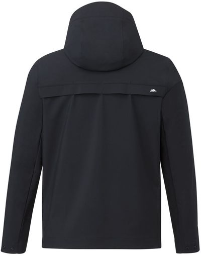 Am image of a Custom Roots73 Mens Napanee Eco Softshell Jacket in Black!